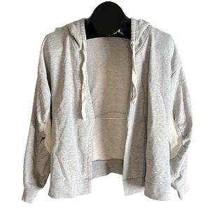 BCBGeneration Oversized Hoodie Gray Drawstring With Elbow Patches